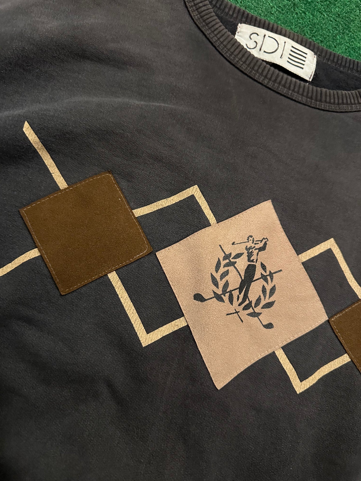 Vintage Leather Patch Crewneck