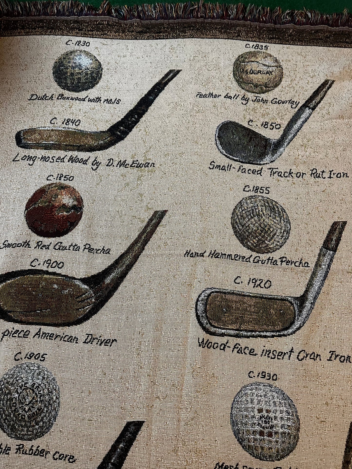 Vintage Golf Throw Blanket