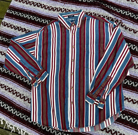 Vintage Striped Button Up